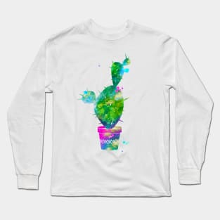 Cactus Watercolor Painting 1 Long Sleeve T-Shirt